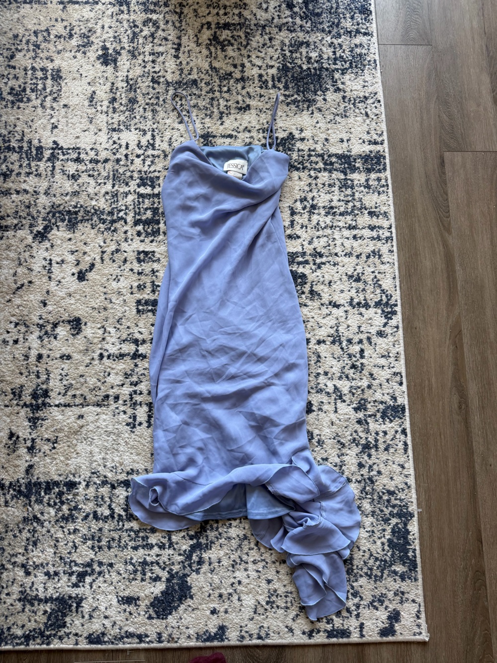 Jessica Lavender Slip Dress with Ruffle Hem